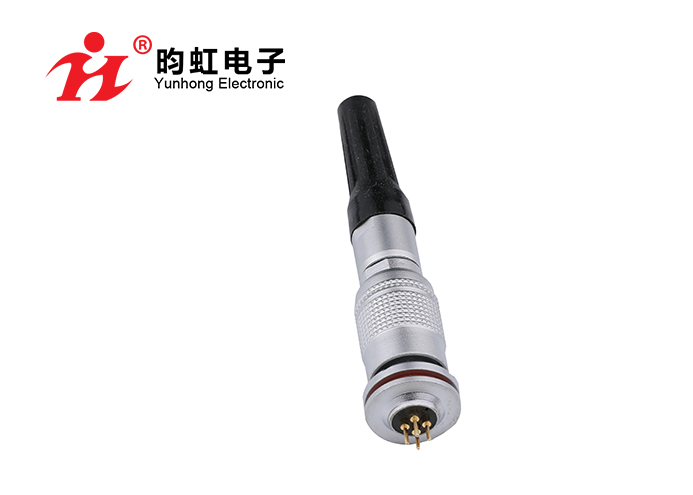  YC8 Straight sheath plug with Rearnut double cut round receptacle (PCB)